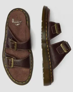 Sandalias Josef de piel Grizzly in Marrón Oscuro