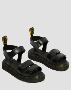 Sandalias Klaire de piel con tiras para junior in Negro