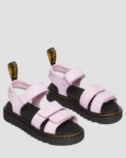 Sandalias Klaire para junior de piel Athena con tiras in Rosa Claro