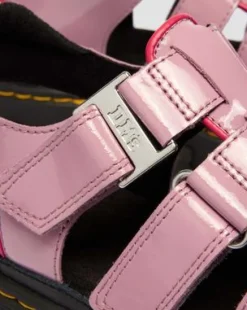 Sandalias Mattison de charol con 3 tiras in Rosa Empolvado
