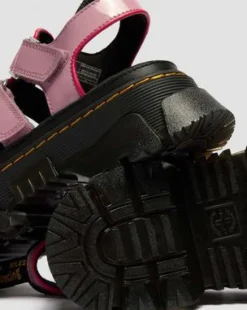 Sandalias Mattison de charol con 3 tiras in Rosa Empolvado