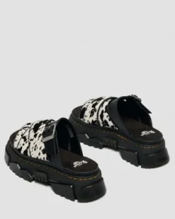 Sandalias Mattison de piel Hair On dálmata in Crema & Negro