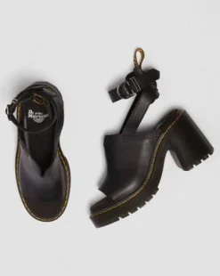 Sandalias Millee de piel con puntera abierta&nbsp; in Negro