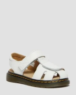 Sandalias Moby II para niños de piel con tiras con velcro in Blanco