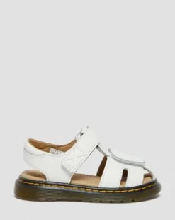 Sandalias Moby II para niños de piel con tiras con velcro in Blanco