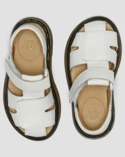 Sandalias Moby II para niños de piel con tiras con velcro in Blanco