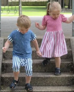 Sandalias Moby II para niños de piel con tiras con velcro in Negro