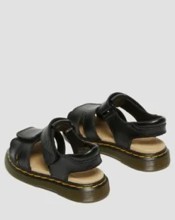 Sandalias Moby II para niños de piel con tiras con velcro in Negro
