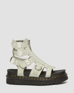 Sandalias Olson de piel Tumbled Nubuck con cremallera in Smoked Mint
