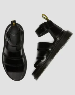 Sandalias planas con plataforma Clarissa II en piel Brando in Negro