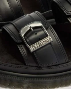 Sandalias San Two Strap de piel in Negro