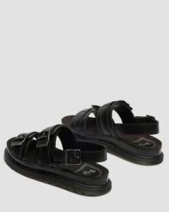 Sandalias San Two Strap de piel in Negro