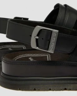 Sandalias San Two Strap de piel in Negro