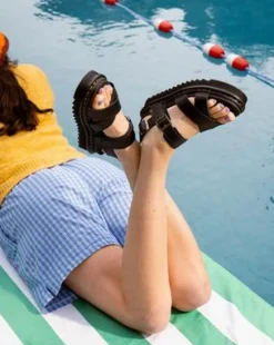 Sandalias Voss li de piel Athena in Negro
