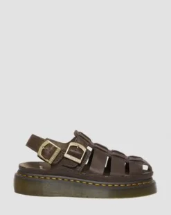 Sandalias Wrenlie Fisherman de piel Grizzly in Marrón Oscuro