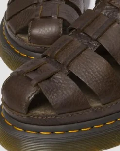 Sandalias Wrenlie Fisherman de piel Grizzly in Marrón Oscuro