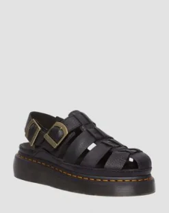 Sandalias Wrenlie Fisherman de piel Grizzly in Negro