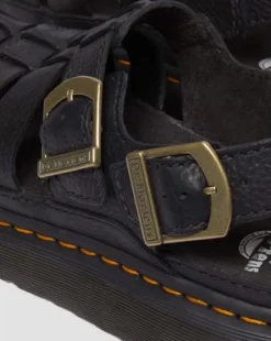 Sandalias Wrenlie Fisherman de piel Grizzly in Negro
