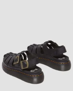 Sandalias Wrenlie Fisherman de piel Grizzly in Negro