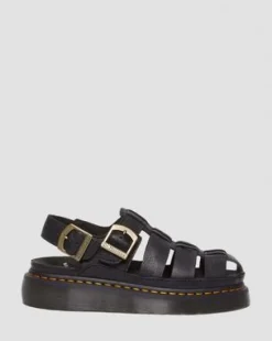 Sandalias Wrenlie Fisherman de piel Grizzly in Negro