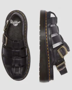 Sandalias Wrenlie Fisherman de piel Grizzly in Negro