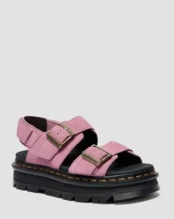 Sandalias Zebzag de ante in Rosa Empolvado