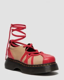ZAPATOS BAILARINAS DE PIEL in Rojo