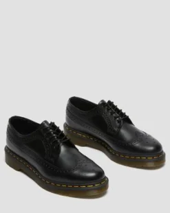 Zapatos Blucher 3989 de piel Smooth calada in Negro