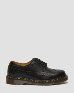Zapatos Blucher 3989 Vintage de piel Quilon calada in Negro