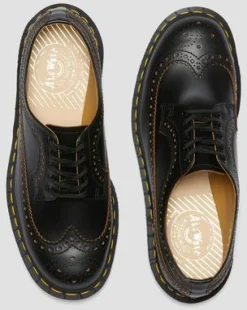 Zapatos Blucher 3989 Vintage de piel Quilon calada in Negro