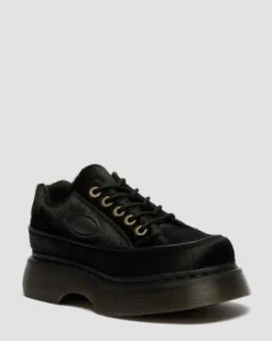 Zapatos Buzz de 5 ojales de piel Hair On in Negro