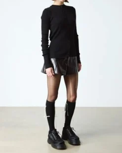 Zapatos Buzz de 5 ojales de piel Hair On in Negro