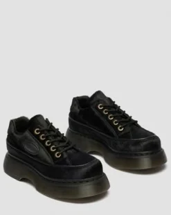 Zapatos Buzz de 5 ojales de piel Hair On in Negro