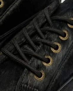 Zapatos Buzz de 5 ojales de piel Hair On in Negro