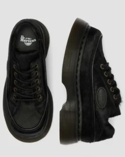 Zapatos Buzz de 5 ojales de piel Hair On in Negro
