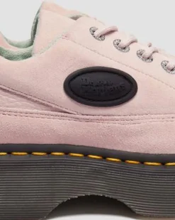 Zapatos Buzz de piel con 5 ojales in Rosa Polvo