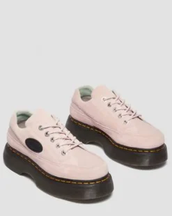 Zapatos Buzz de piel con 5 ojales in Rosa Polvo