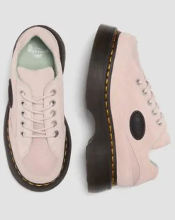 Zapatos Buzz de piel con 5 ojales in Rosa Polvo