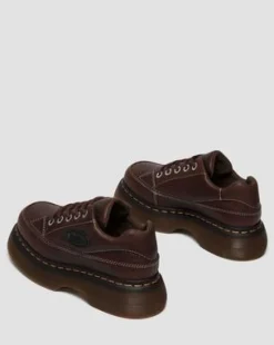Zapatos Buzz de piel Grizzly con 5 ojales in Marrón Oscuro