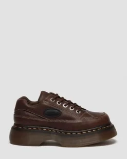 Zapatos Buzz de piel Grizzly con 5 ojales in Marrón Oscuro