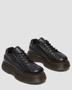 Zapatos Buzz de piel Milled Nappa con 5 ojales in Negro