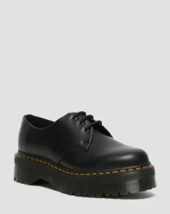 Zapatos con plataforma 1461 Quad de piel Smooth in Negro