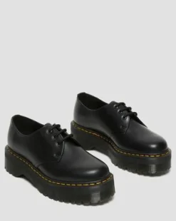 Zapatos con plataforma 1461 Quad de piel Smooth in Negro