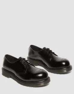 Zapatos 1461 de piel Analine con puntera de acero in Negro