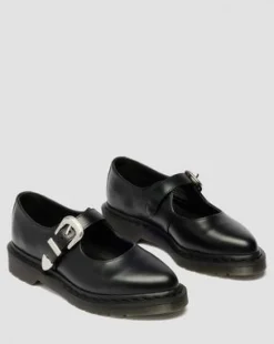 Zapatos Elphie Mary Jane Atlas de piel in Negro