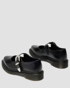 Zapatos Elphie Mary Jane Atlas de piel in Negro
