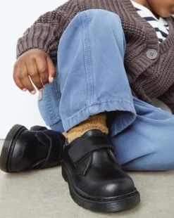 Zapatos Kamron para niños de piel con tiras in Negro