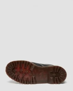 Zapatos Lowell de piel Wild Grain y puntera de mocasín in Negro