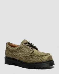 Zapatos Lowell Moc Toe de piel Hair-On in Verde Oliva Verde