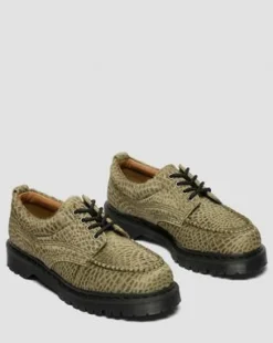 Zapatos Lowell Moc Toe de piel Hair-On in Verde Oliva Verde
